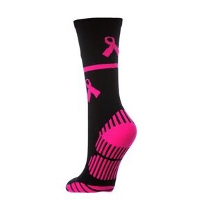 CSI Athletic Running Crew Socks Size Large Breast Cancer Awareness 1 Pair NWOT